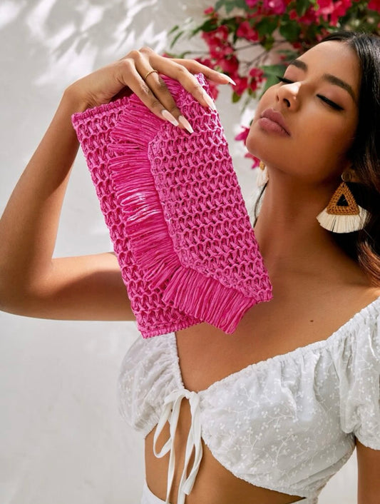 Shelby Fringe Clutch - Vanities Playhouse By V.